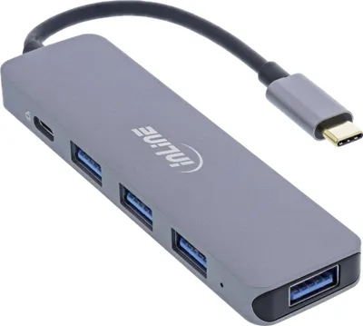HUB USB InLine USB 3.2 Type-C Multi Hub, 4x USB-A 5Gb/s, PD 87W, argjendtë - 1
