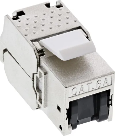 Modul rrjeti InLine RJ45 Keystone Jack Cat.6a, snap in, me kapak pluhuri, i kuq - 1