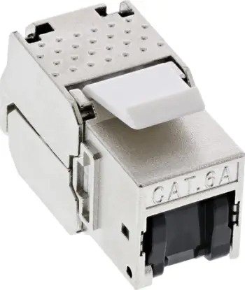 Modul rrjeti InLine RJ45 Keystone Jack Cat.6a, snap in, me kapak pluhuri, i kuq