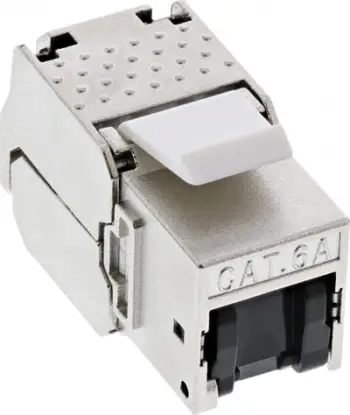 Modul rrjeti InLine RJ45 Keystone Jack Cat.6a, me kapak pluhuri, blu