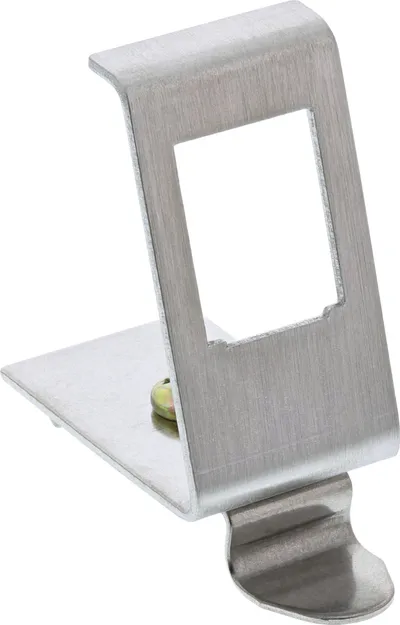 Mbajtëse keystone për shinë DIN InLine, 1 port, metal, argjend - 1