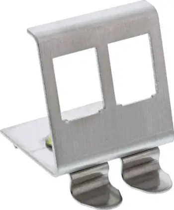 Kornizë Keystone InLine për shina DIN, 2 porta, metalike, argjendi