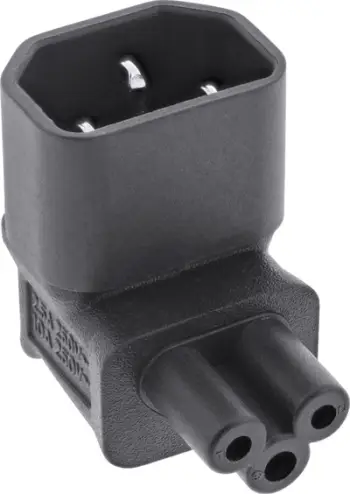 Adapter furnizimi me rrymë InLine IEC 60320 C14 në C5, 3 pin, i zi