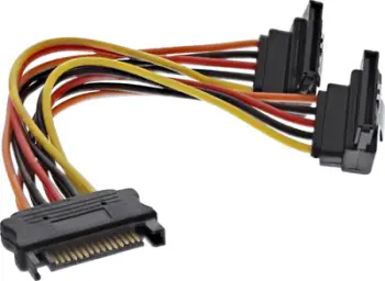 Kabllo furnizimi SATA InLine Y, 0.3m, 1x SATA në 2x SATA, e zezë