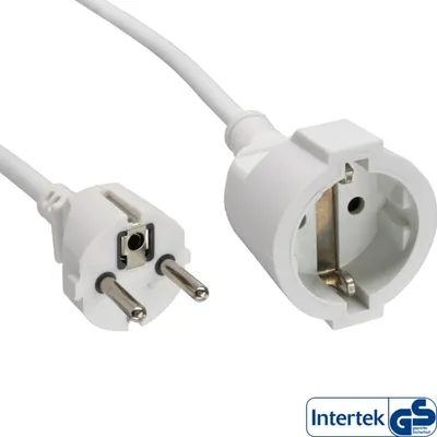 Kabllo zgjatuese InLine Power Extension Type F, 1.5m, e bardhë - 1