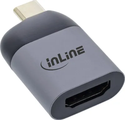 Adapter USB InLine Display Converter, USB Type-C në HDMI, 4K 60Hz, gri - 1