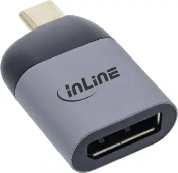 Adapter USB InLine USB C në DisplayPort, 8K 60Hz, gri