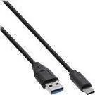 Kabllo USB InLine B-35711, USB A në USB C, 1 m, i zi - 1
