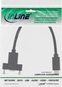 Kabllo USB InLine 33441G, USB C mashkull në USB C femër, 0.2 m, e zezë