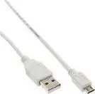 Kabllo USB InLine 31718W, USB A në micro USB B, 1.8 m, e bardhë