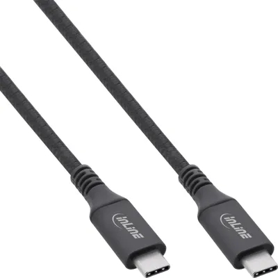 Kabllo USB InLine USB-C në USB-C, USB4 40 Gb/s, 0.5 m, e zezë - 2