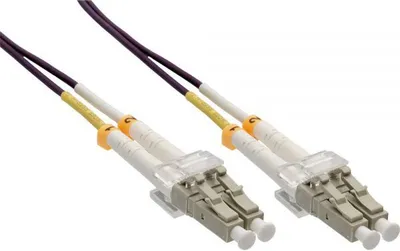 Kabllo optike InLine, 2 x LC, 15 m, vjollcë - 1