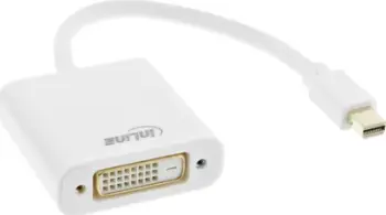 Adapter video InLine Mini DisplayPort në DVI-D, 1080p, i bardhë