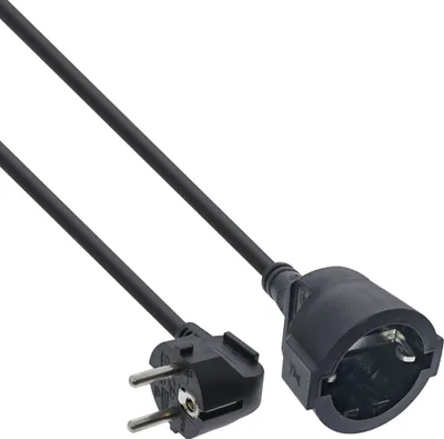 Kabllo zgjatuese InLine Power Extension Cable, Type F Schuko, 10m, e zezë - 1
