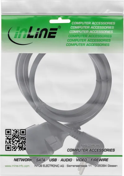 Kabllo zgjatuese InLine Power Extension Cable, Type F Schuko, 10m, e zezë - 2