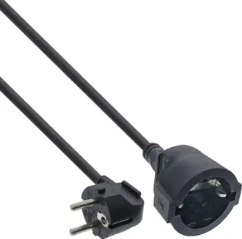 Kabllo zgjatuese InLine Power Extension Cable, Type F Schuko, 10m, e zezë