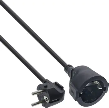 Kabllo zgjatues InLine Power Extension, Type F, 3m, e zezë