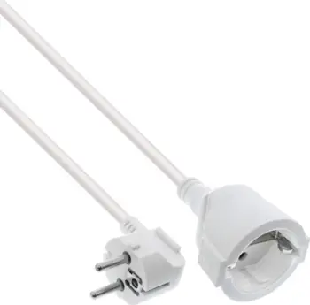 Zgjatës energjie InLine Power Extension Cable Type F, 3m, prizë e kënduar, i bardhë