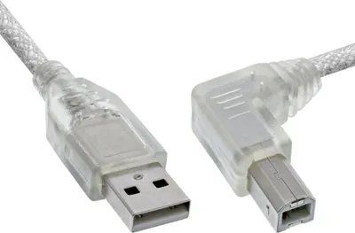 Kabllo USB InLine, USB-A në USB-B, 3 m, transparente - 1