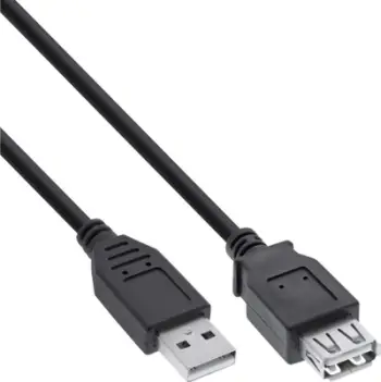 Kabllo lidhëse InLine, USB A/A, 0.5m, e zezë (34650B)