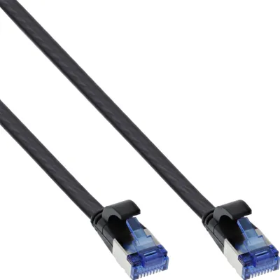 Kabllo rrjeti InLine Flat, Cat.6A UFTP, 0.3m, e zezë - 1