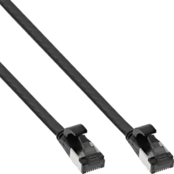 Kabllo rrjeti InLine Flat, Cat 8.1 U FTP, 0.25m, e zezë