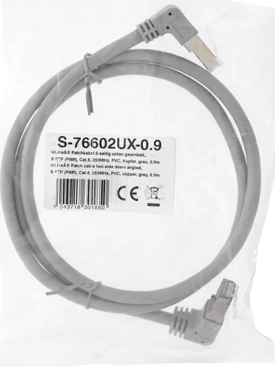 Kabllo rrjeti InLine patch Cat.6, S/FTP, 1.1m, gri - 2
