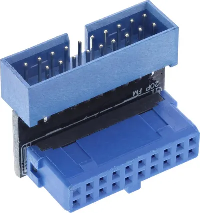 Adapter brendshëm USB 3.0 InLine 33448O, 19 pin, këndor, i zi - 1