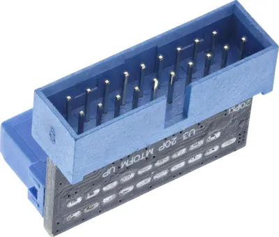 Adapter brendshëm USB 3.0 InLine 33448O, 19 pin, këndor, i zi - 2