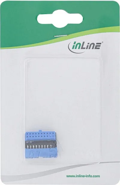 Adapter brendshëm USB 3.0 InLine 33448O, 19 pin, këndor, i zi - 3