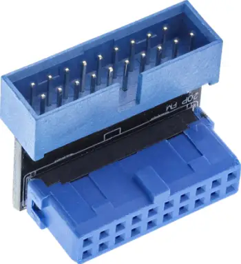Adapter këndor InLine 19 pin USB 3.0, meshkuj femër, i zi