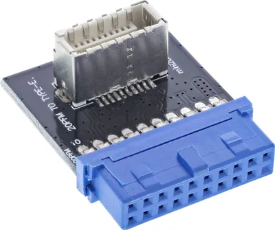 Adapter i brendshëm InLine 33446C, USB 3.0 në USB 3.1 Key B - 1