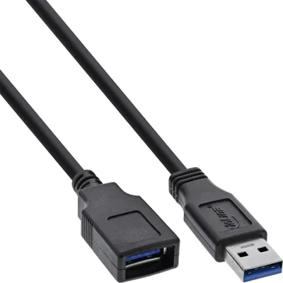 Kabllo USB InLine 35665, USB A në USB A, 5 m, e zezë - 2