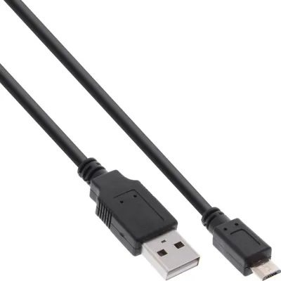 Kabllo USB InLine 31718Q, USB A në micro USB B, 1.8 m, e zezë - 2