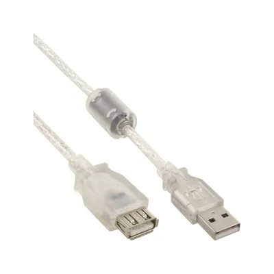 Kabllo USB InLine 34617Q, USB A në USB A, 1.8 m, transparente - 2