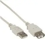 Kabllo USB InLine 34602X, USB A në USB A, 2 m, e bardhë
