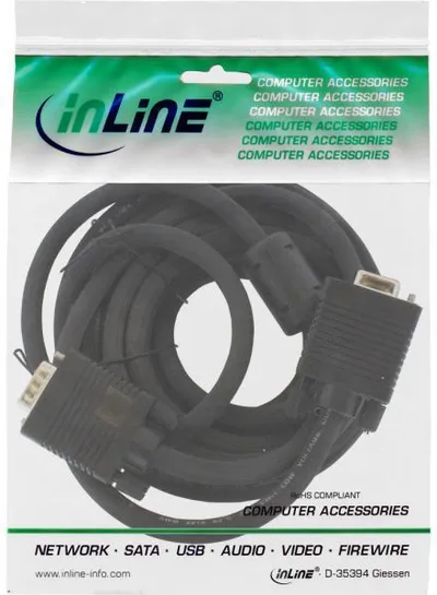 Kabllo InLine, D-Sub (VGA) - D-Sub (VGA), 1m, e zezë - 2