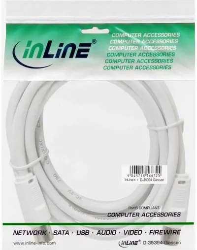 Kabllo InLine (69401), 1m, e bardhë - 2
