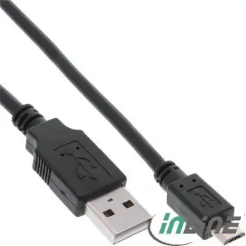 Kabllo USB InLine USB-A - microUSB, 2m, e zezë