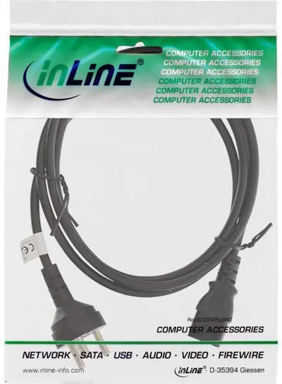 Kabllo energjie InLine, tipi K - C13, 1.8 m, e zezë - 2