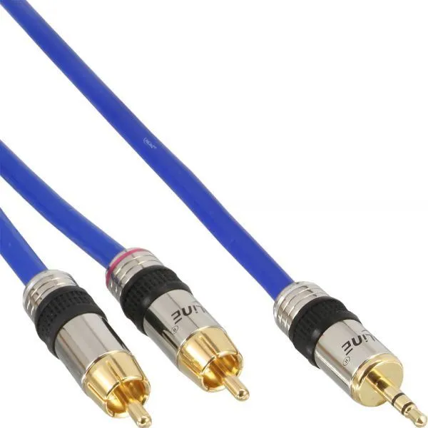 Kabllo InLine Jack 3.5mm - RCA, 20m, e kaltër - 1