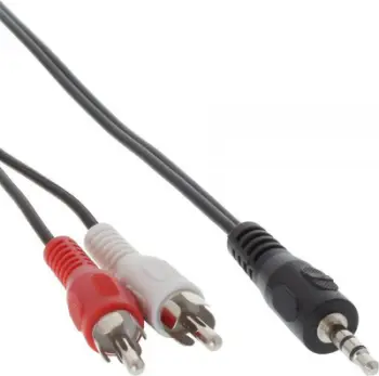 Kabllo InLine (89939) Jack 3.5mm - RCA (Cinch) x2, 2m, e zezë