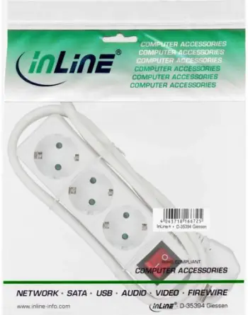 Kabllo vazhduese InLine 3 fole 3 m (16433T), e bardhë