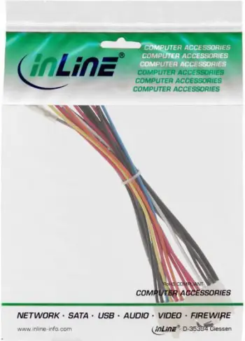Kabllo energjie InLine 20 Pin ATX-NT - Bordi P8/ P9 + Ndërprerës 20/ 80cm, 20 cm