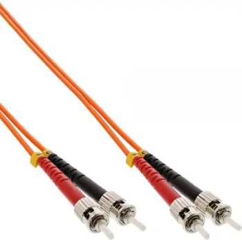 Kabllo optike InLine Fiber Patchcord ST/ST(81503), 50/125µm, OM2, 3m, portokalli