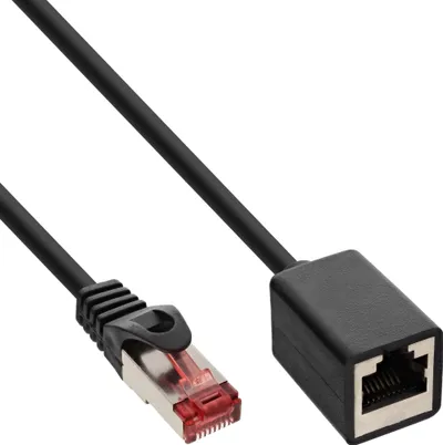 Kabllo zgjatuese rrjeti InLine Cat.6, S/FTP, 0.5m, e zezë - 1