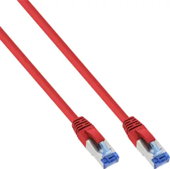 Kabllo rrjeti InLine Patch Cable, Cat.6A S/FTP 500MHz, 0.25m, e kuqe