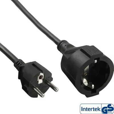 Kabllo zgjatëse e rrymës InLine, 2 m, i zi - 1