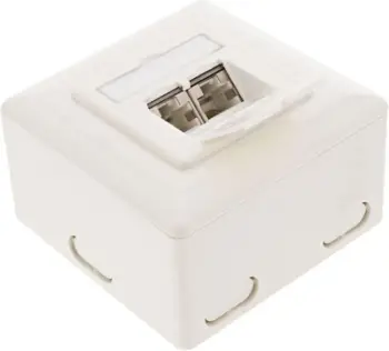 Fole muri InLine Cat.6, 2x RJ45 (75602K), e bardhë