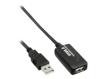 Kabllo USB InLine USB 2.0, USB A, 5 m, e zezë